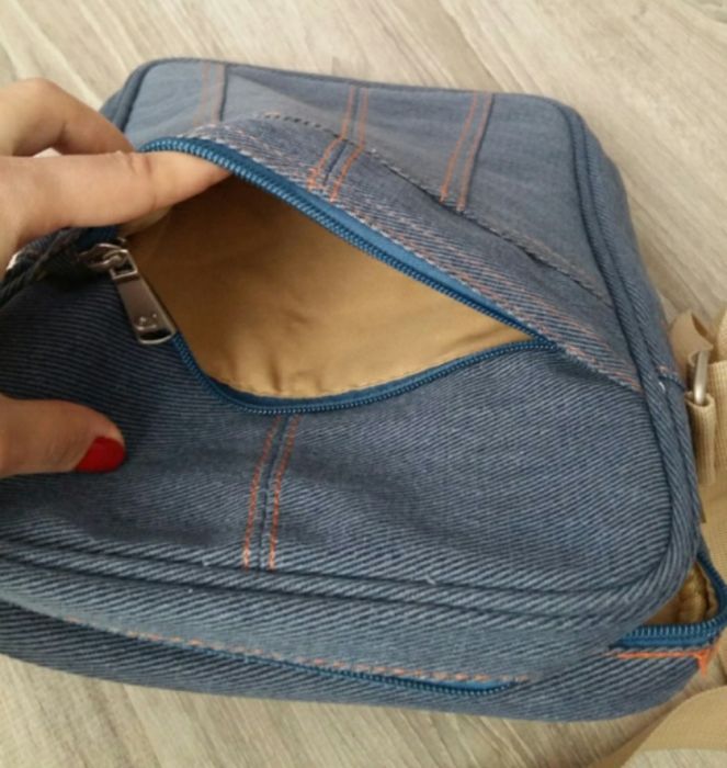 Geanta noua reglabila postas de blugi ghiozdan jeans scoala