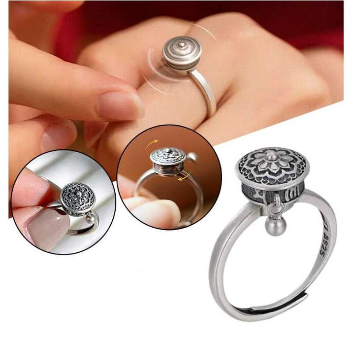 Inel traditional ajustabil, Model floare de Lotus rotativa