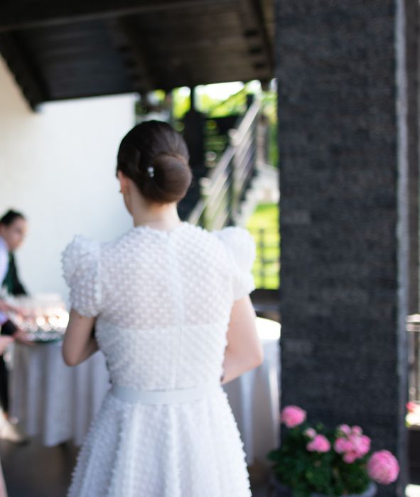 Rochie alba elegantă cununie civilă/ botez