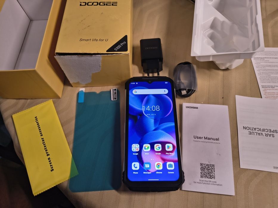 DOOGEE S100 Pro здрав телефон с нощно виждане, голяма батерия 22000mAh