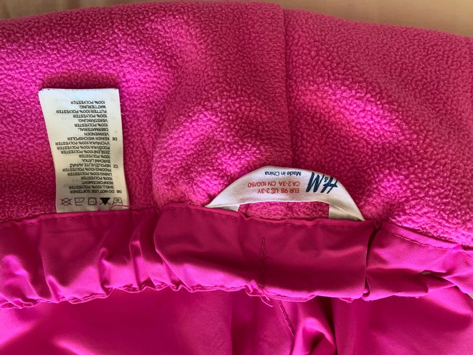 Pantalon/salopeta roz schi | fetite | 2-3 ani  | talie reglabila | H&M