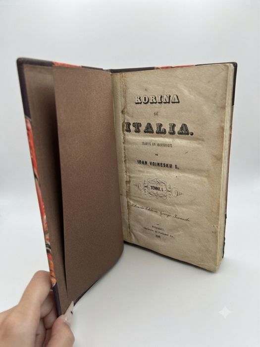 Carte Rară Korina sau Italia - Ioan Voinescu I 1836 (Chirilică) Legătură de Lux