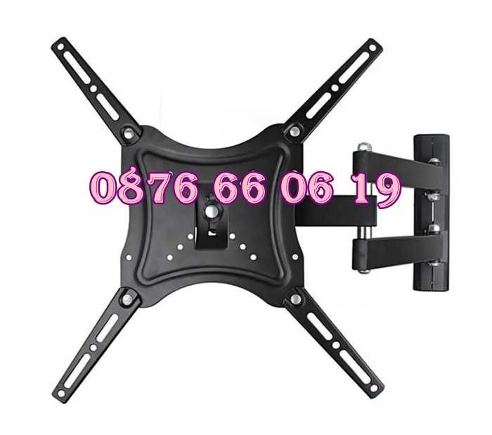 Въртяща стойка за телевизор за стена 14-55", подвижна стойка до 50кг