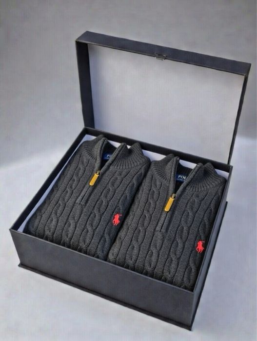 Pulover negru cu fermoar Ralph Lauren