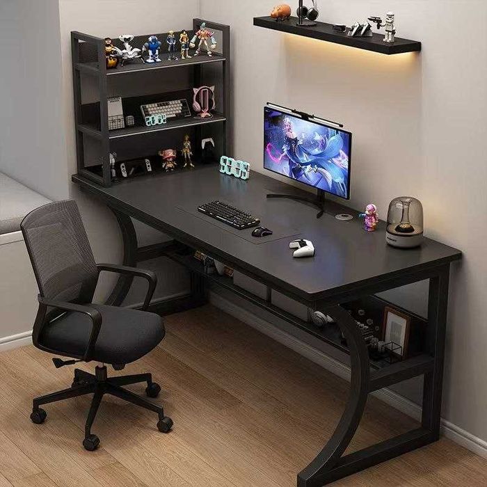 Qora polkali gaming kompyuter stoli 100/120/140x60 sm, zamonaviy pro