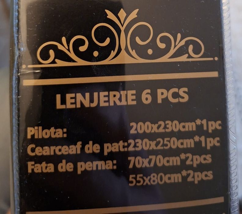 Set lenjerie pat, din 6 piese, pt pat dublu mare, culoare turcoise