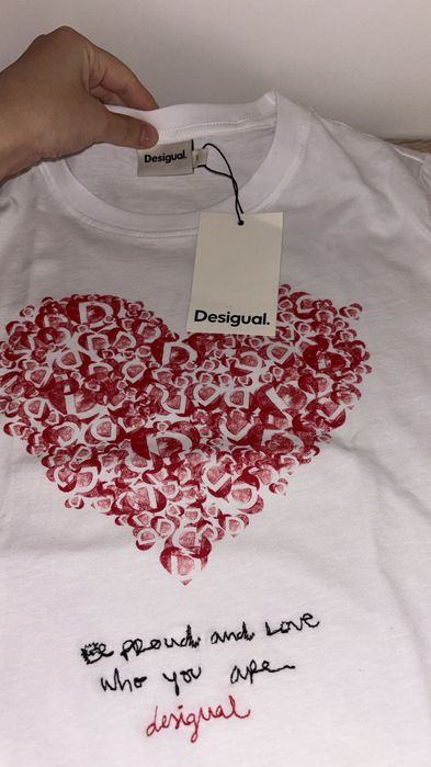 Tricou Desigual red heart NoU original