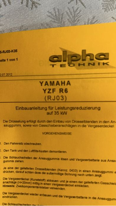 Yamaha r6  LIMITAT A2