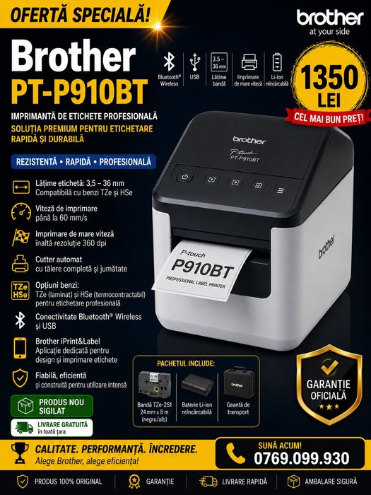 Brother PT-P910BT | Sigilat | Livrare gratuita