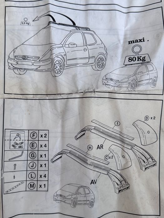 Bare Transversale Peugeot 307-308-407