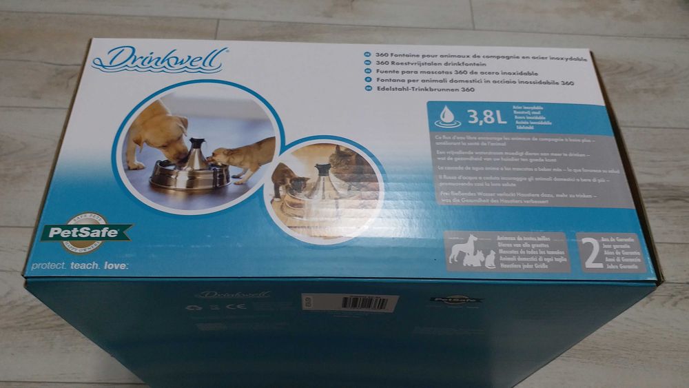 Fantana pentru pisici si caini Drinkwell 360 stainless steel
