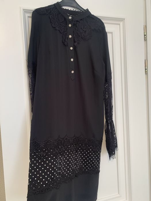 Черное коктейльное платье 36 размера