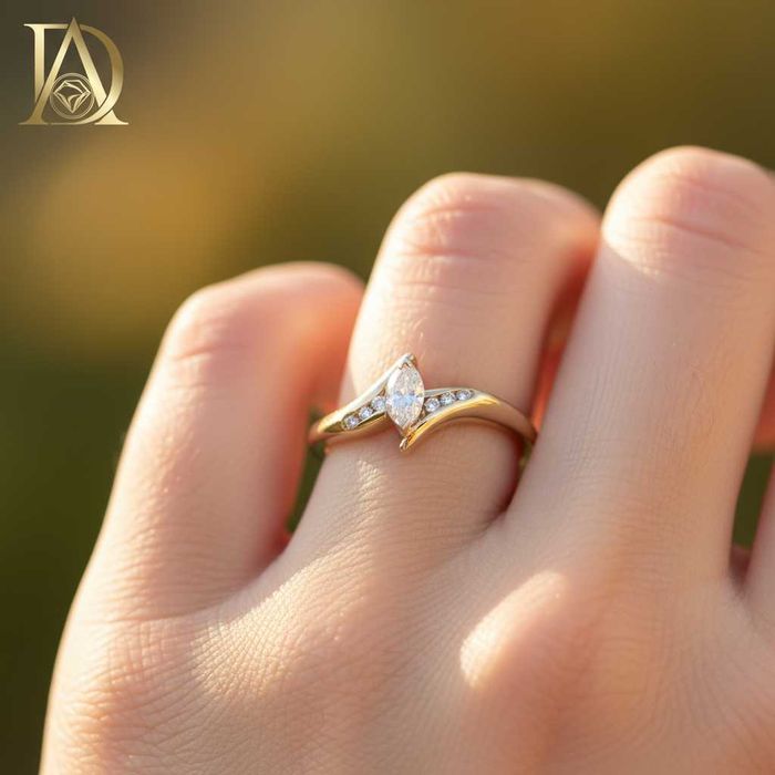 Нов Златен Пръстен с 0.33кт Естествени Диаманти