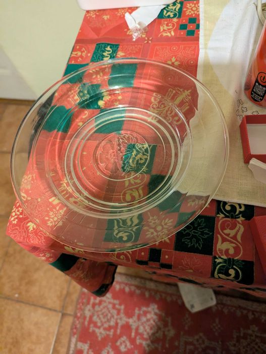 Set farfurii sticla groasa, Cristal, canute, pahare, farfurii dulceata