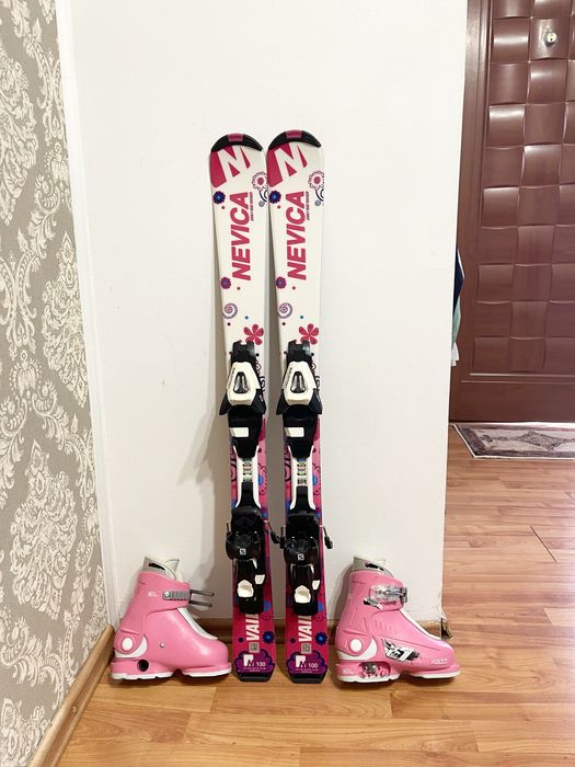 Schiuri copii 100 cm salomon nevica cu clapari reglabili