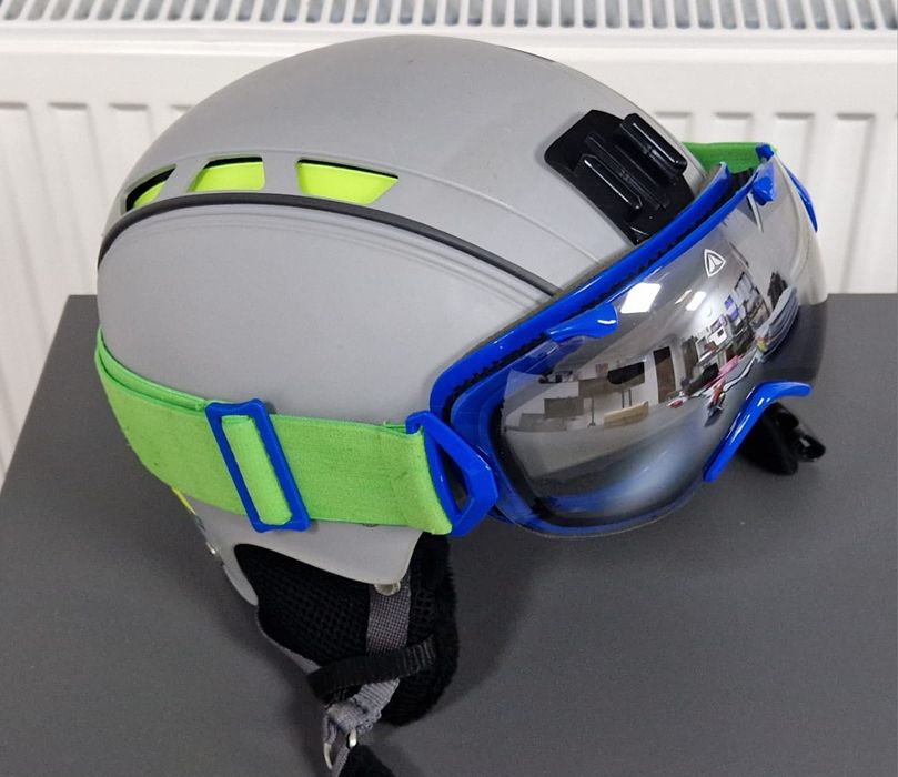 Casca de schi originala CASCO CX-3 și ochelari ski FIREFLY Blue