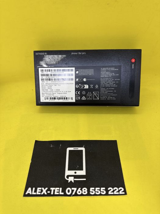 Alex-TEL® Nothing Phone 3a Pro 256GB 12GB RAM 5G Black Sigilat Nou