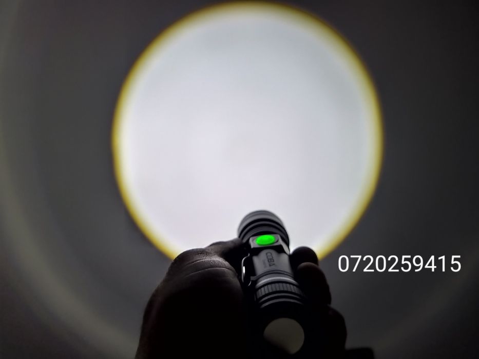 Lanterna cu LED Laser, zoom telescopic, magnet, reincarcabila, 30W