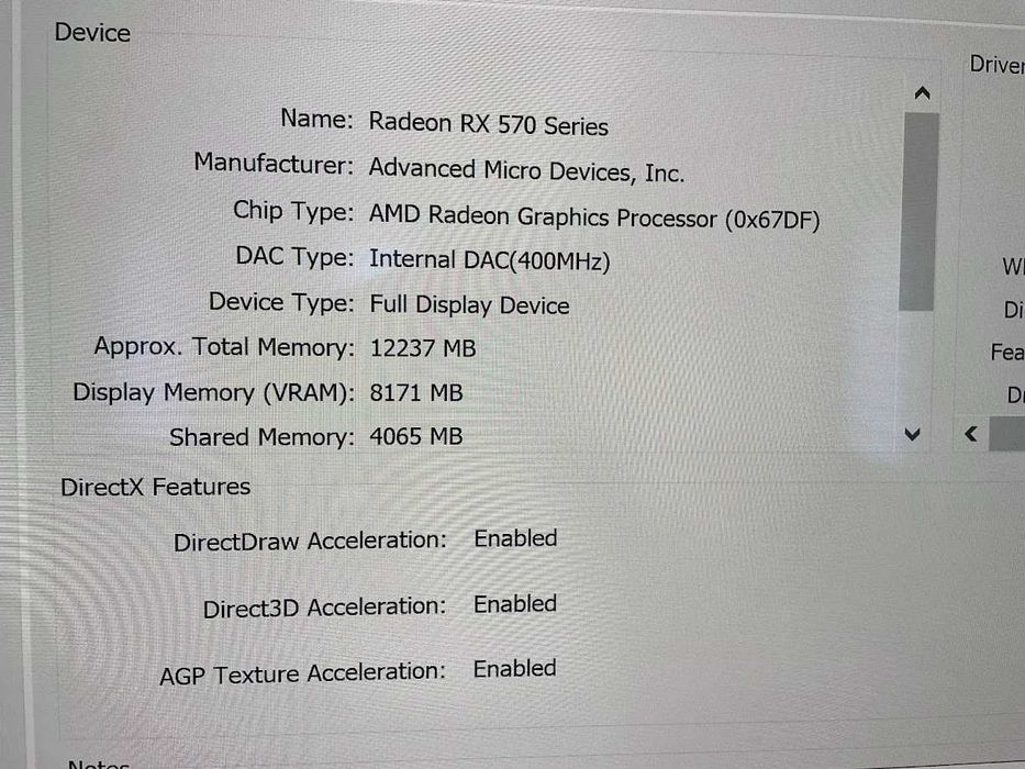 PC Desktop intel i5-4690 - Amd Radeon RX570 8Gb VRam - 8Gb DDR3