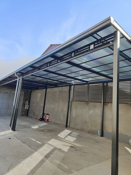 Навесы от 400 1м2 (лексан профнастил ондулин) Naves Leksan.