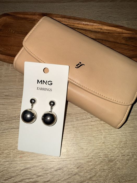 Кожен портфейл с подарък обеци