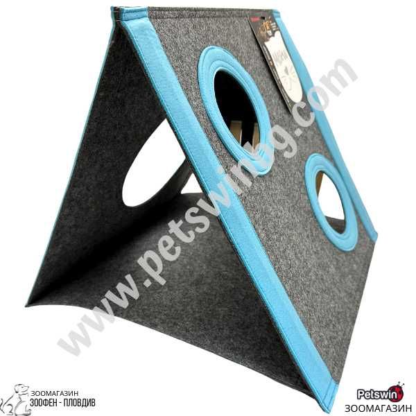Тента/Палатка за Котки- 42/41/36см- Светлосиня- Cat Tent- Pet Interest
