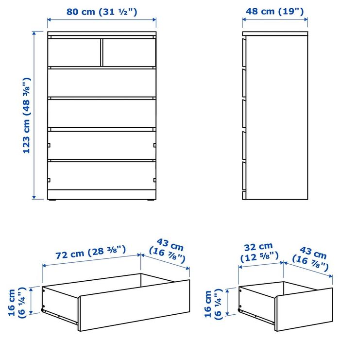 Comoda Ikea 6 sertare Malm