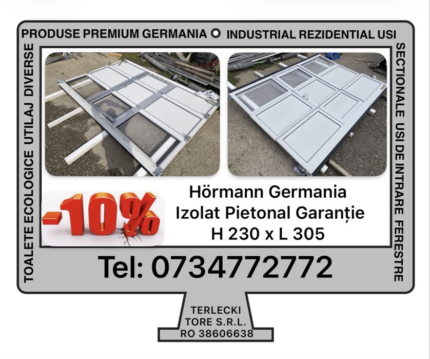 USA SECTIONALA INDUSTRIALA Hormann poarta  H 230 x L 306  Garantie