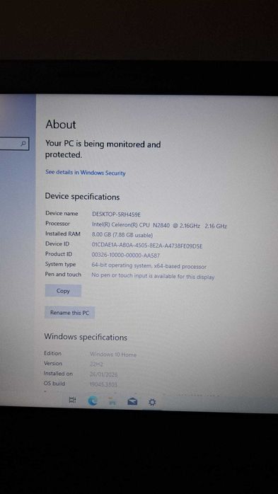 Laptop lenovo 8GB RAM SSD Licenta Windows