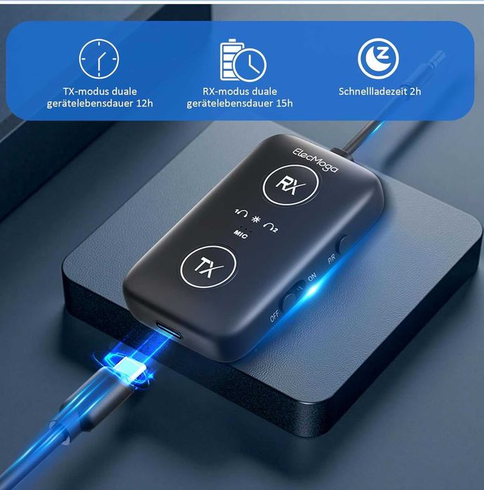 Bluetooth 5.4 предавател и приемник ElecMoga aptX