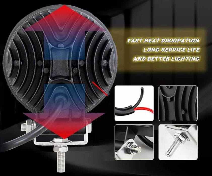 27W LED Диоден халоген с 9 диода - 12/24V