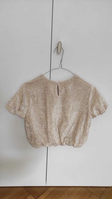 Bluza eleganta cu aplicatii metalice ZARA Kids, fete, masura 130