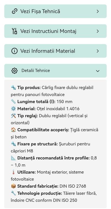 Prindere pentru panouri solare pe acoperiș de țiglă