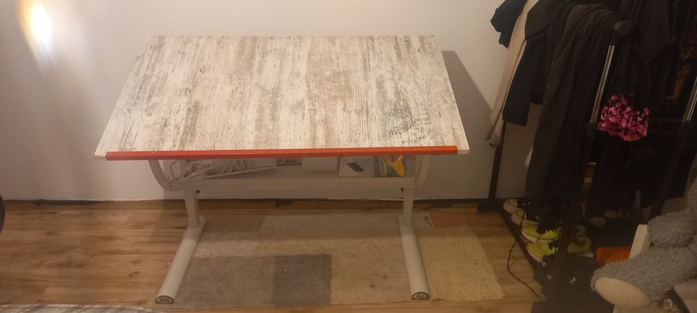 Birou arhitectura din fier și lemn foarte rezistent dimensiuni 117cm/68cm. Rabatabil
