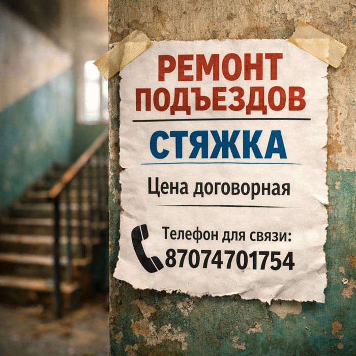 Ремонт подъездов , стяжки