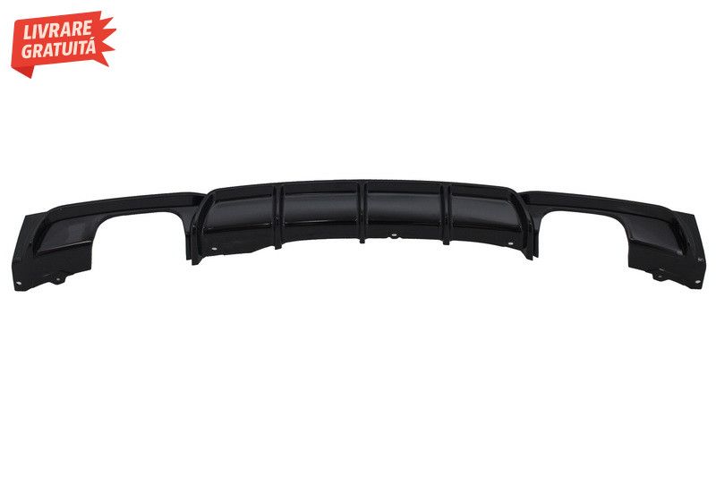 Difuzor Bara Spate Evacuare Dubla Negru Lucios BMW Seria 3 (2011-2019)