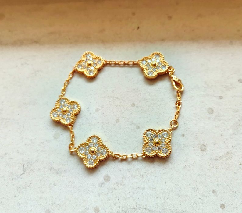 Златна гривна с пет детелини - Van Cleef & Arpels - Vintage Alhambra