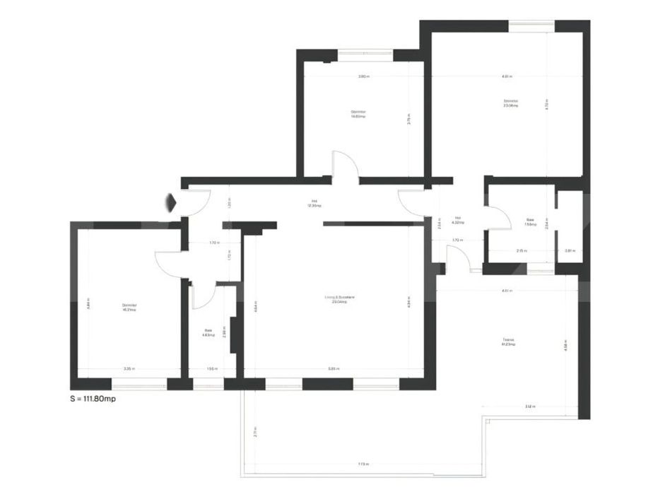 Penthouses 4 camere, 116 mp utili + terasa, zona Ghirodei