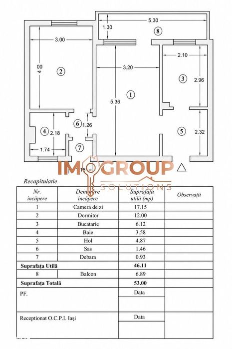Podu Ros - Bloc Fara Risc - Etaj Intermediar - Apartament Cu 2 Camere