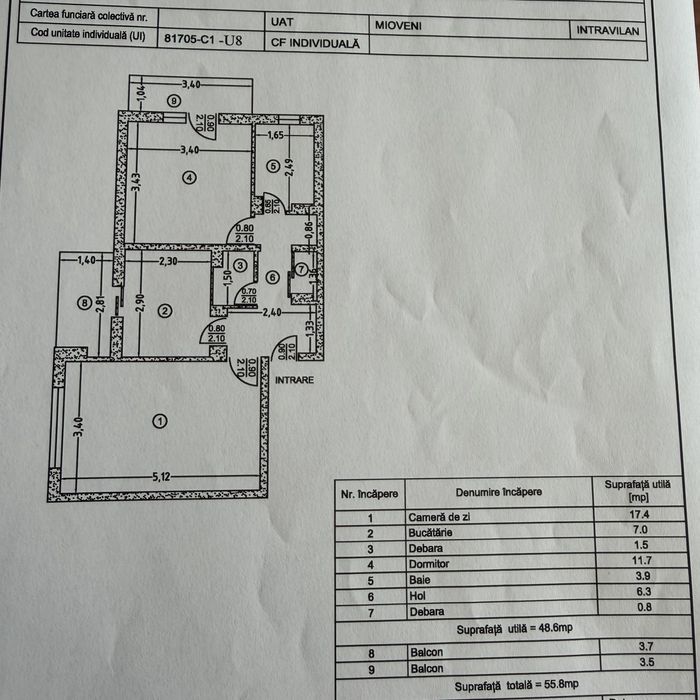 Vand apartament decomandat cu 2 camere, direct proprietar zona Piata