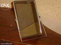 Vand oglinda cristal rama cromata reglabila antichitate