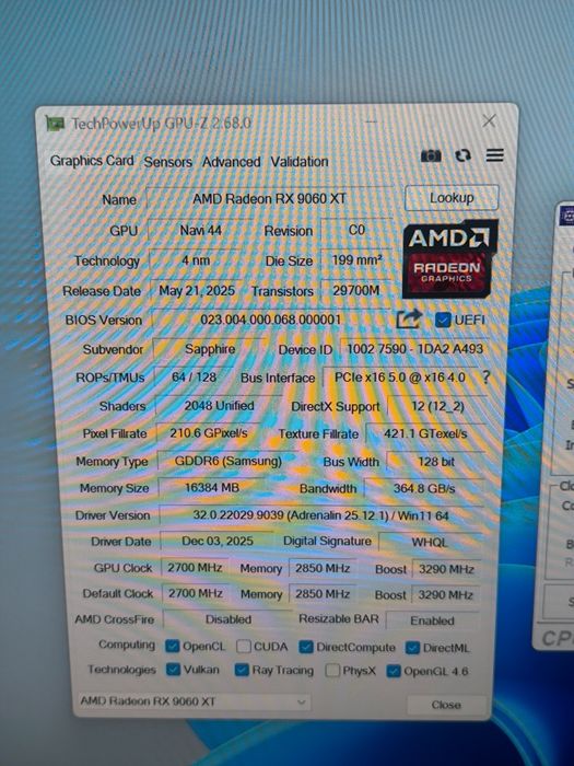 Sistem Gaming 2k/4k rx9060xt Ryzen 7 3800x 32gb