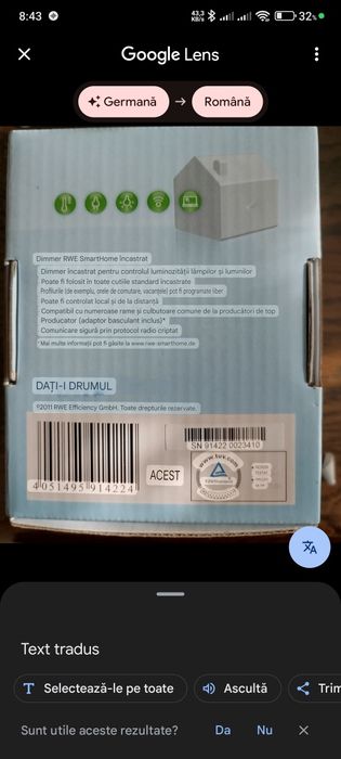 Dimmer switch incastrat întrerupător