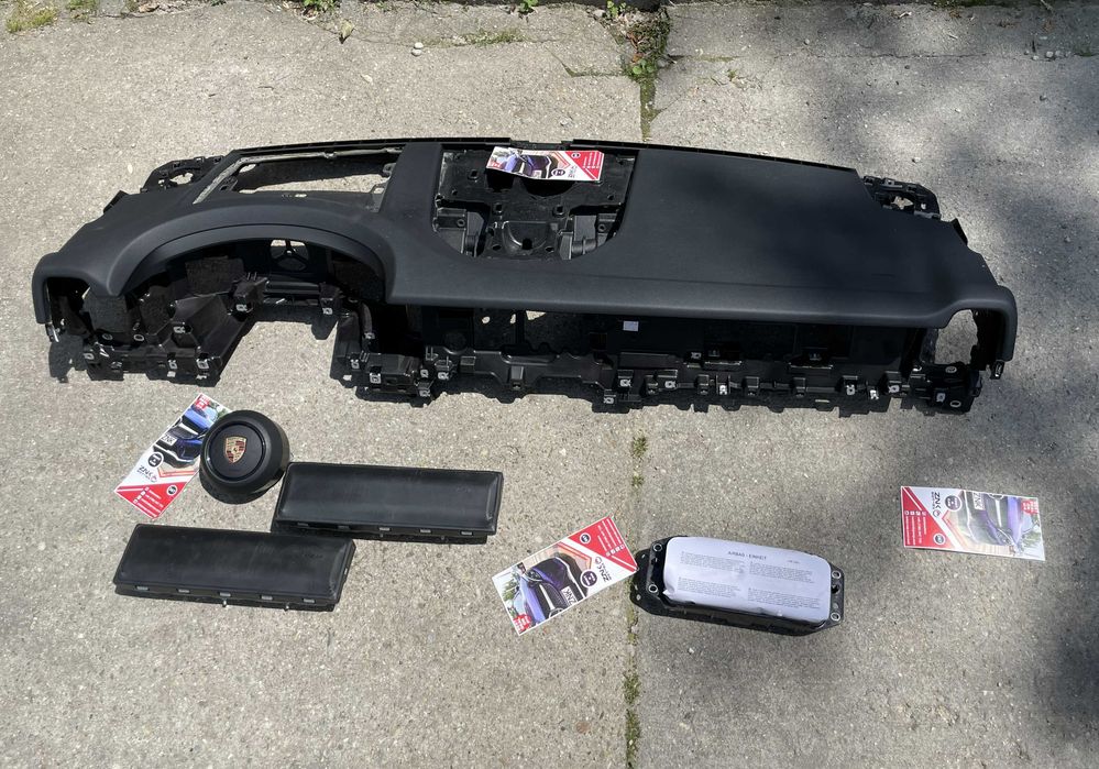 Porsche Cayenne 9Y facelift - plansa de bord HUD - kit airbag volan pasager genunchi - set centuri de siguranta / cortine
