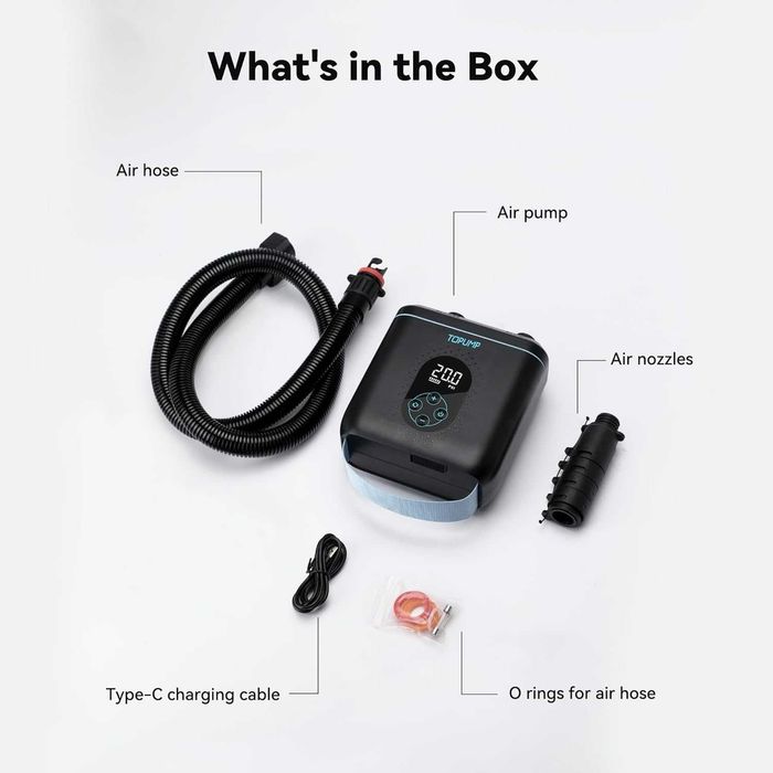 TPS260 20PSI акумулаторна помпа, двустепеннa за лодки, каяци и палатки