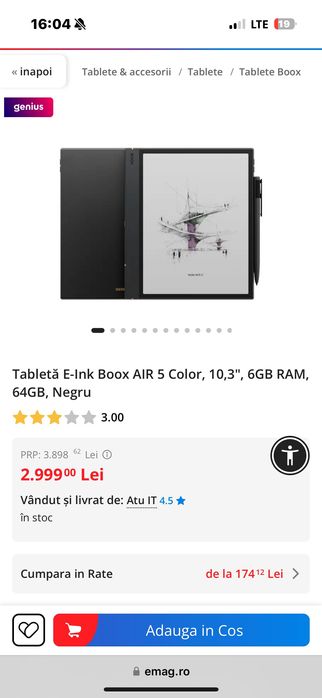 Tableta BOOX AIR 5 ! Sigilata plus husa
