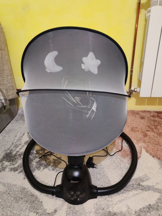 Balansoar electric bebeluși Moni Clarissa - Bluetooth, Capotină și Pla