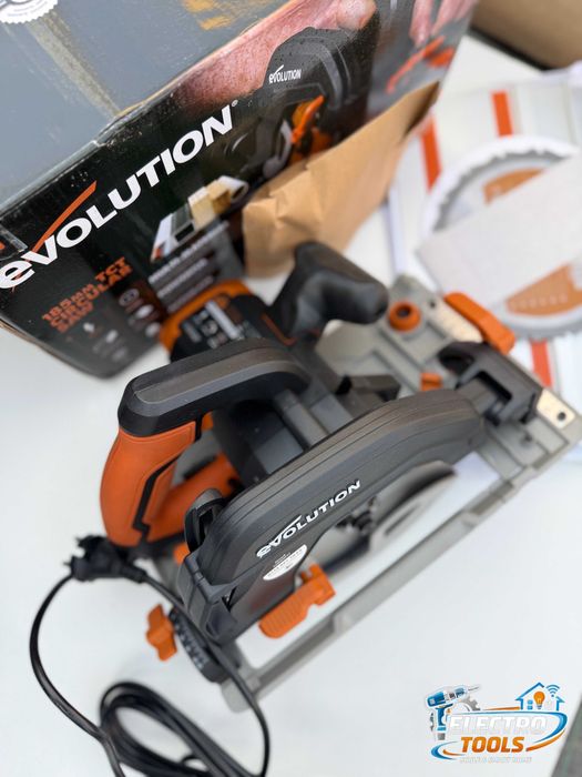 Fierastrau circular de mana, 1600 W, Evolution R185 + sina de ghidaj