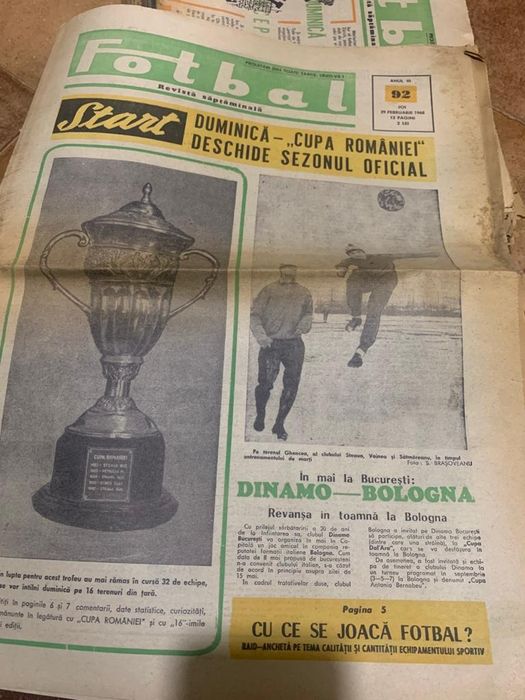 Colecție  revista săptămânală Sport 1966-1968 Fotbal