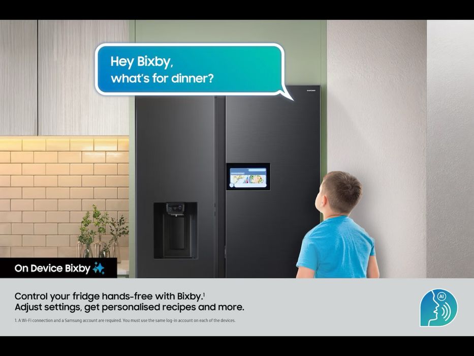 Frigider Side by Side Samsung RM90F67CECEF, NoFrost +, French Door, 654 l, Voice AI, Wi-Fi si Mod AI Energy